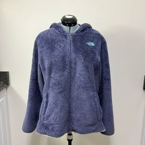 The North Face size XXL purple jacket with hood,2 side pockets